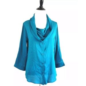 The Limited Womens Blouse Size S Scoop Neck Blue